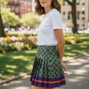 Urban Outfitters Green and Purple Skater Skirt